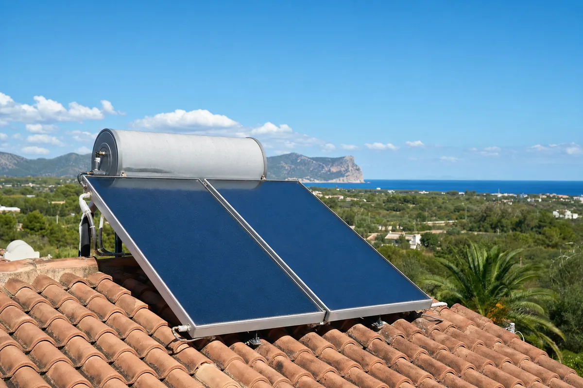 Placas solares en tejado en Mallorca